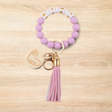 Mama Silicon Beaded Bracelet Keyring Keychain Wristlet Lanyard Christmas Gift